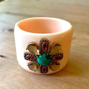 Stella & Dot cream cuff with jewel design